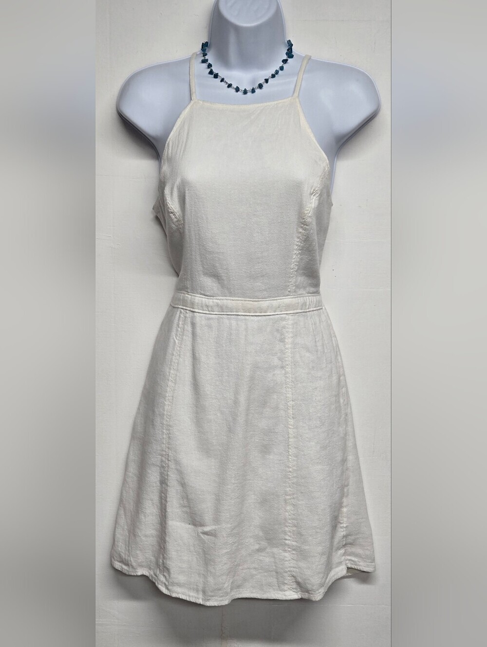 Hollister Dress S Spaghetti Straps Tie Back Elastic Back Waist Cut Out Summer